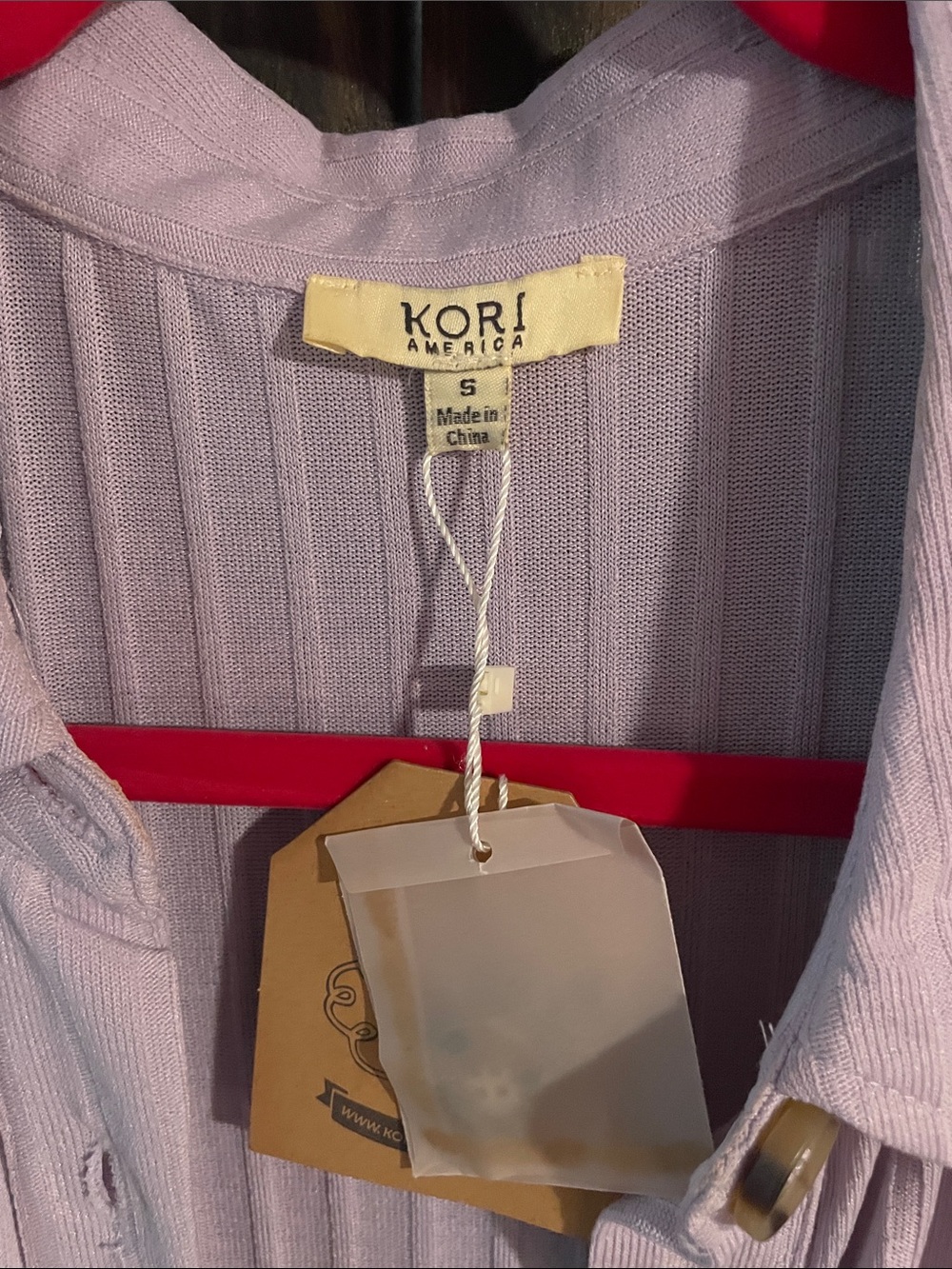 Kori Lilac Ribbed Button-Front Top - Picture 2 of 4